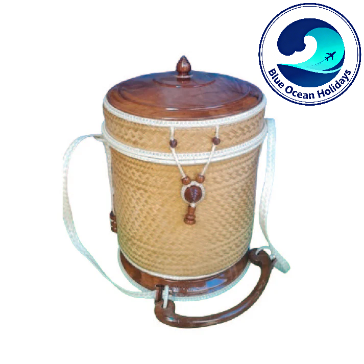 Extra Large Handwoven Lao Sticky Rice Container – Natural Bamboo (18cm x 22cm)