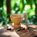 Handcrafted Lao Wooden Mini Mortar & Pestle – Traditional Kitchen Decor