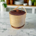 Handwoven Lao Sticky Rice Container with Lid – Natural Bamboo (13cm x 13cm)