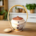 Handwoven Lao Sticky Rice Container with Lid – Natural Bamboo (13cm x 13cm)